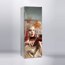 Sticker Art Buzdolabı Sticker Kaplama Dolap Kaplama Etiketi Keman Güzellik