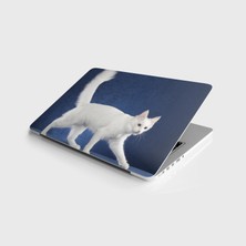 Sticker Art Laptop Sticker Notebook Pc Kaplama Etiketi Beyaz Kedi