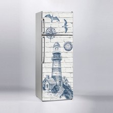 Sticker Art Buzdolabı Sticker Kaplama Dolap Kaplama Etiketi Deniz Feneri
