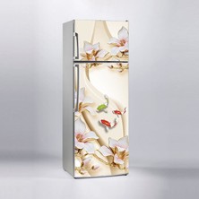 Sticker Art Buzdolabı Sticker Kaplama Dolap Kaplama Etiketi 3D Balıklar Gül