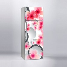 Sticker Art Buzdolabı Sticker Kaplama Dolap Kaplama Etiketi Oval Çiçekler