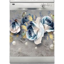 Sticker Art Bulaşık Makinesi Sticker Kaplama Beyaz Eşya Kaplama 3D Güller