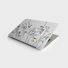 Sticker Art Laptop Sticker Notebook Pc Kaplama Etiketi Siyah Çiçekler