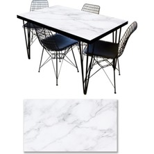 Sticker Art Masa Kaplama Folyosu Mobilya Masa Kaplama Folyoları Beyaz Mermer Deseni