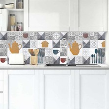 Sticker Art Mutfak Tezgah Arası Folyo Fayans Kaplama Folyosu Duvar Karo Desen