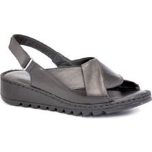 Gedikpaşalı Mrn 018 Siyah Bayan Comfort Sandalet Terlik Sandalet