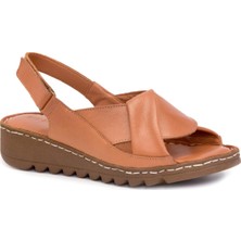 Gedikpaşalı Mrn 018 Taba Bayan Comfort Sandalet Terlik Sandalet
