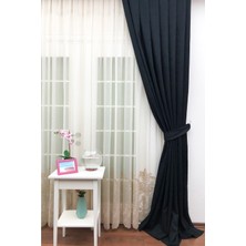 Evdepo Home Siyah Sık Pileli Fon Perde 70 x 250 cm