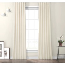 Evdepo Home Krem Seyrek Pileli Fon Perde 50 x 260 cm