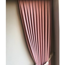 Evdepo Home Pembe Seyrek Pileli Fon Perde 50 x 240 cm