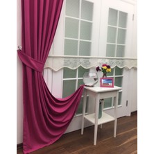 Evdepo Home Fuşya Seyrek Pileli Fon Perde 50 x 240 cm