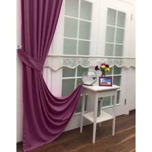 Evdepo Home Mor Seyrek Pileli Fon Perde 50 x 240 cm