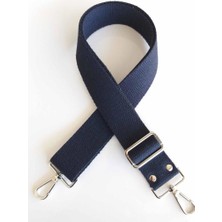 Angel Çanta Aksesuar Pamuklu Kolon 120X4 cm Gümüş Metal Lacivert