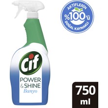 Cif Power & Shine Sprey Temizleyici Banyo İçin Kireç ve Sabun Kirlerini %100 Çözer 750 ML 1 Adet