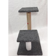 Dumanpet Step Basamak Kedi Tırmalama Tahtası 50X35X50 cm  [t-6] Kırçıllı Gri