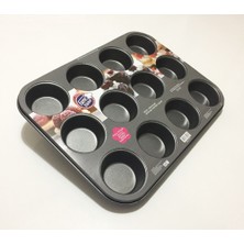 Evvehediyelikeşya Fame Kitchen 12'li Yapışmaz Teflon Kaplı Muffin Kek Kalıbı