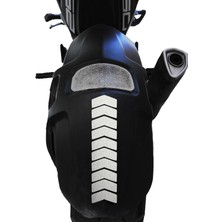 Çınar Extreme Ok Tasarımlı Çamurluk Kask Sticker Reflektif, Floresan, Düz Renkler Gri