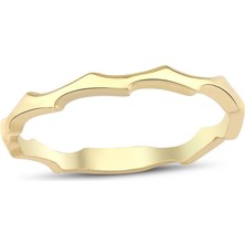 İryum 14 Ayar Dalgalar Chocolate Yüzük W4Y28055