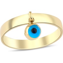 İryum 14 Ayar Nazar Bonculu Chocolate Yüzük W4Y28064