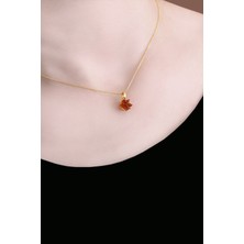 Safa Gümüş 925 Ayar Parlak Kahverengi Flora Lotus Gümüş Kolye
