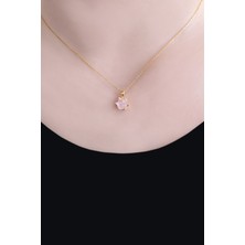 Safa Gümüş 925 Ayar Açık Pembe Flora Lotus Gümüş Kolye