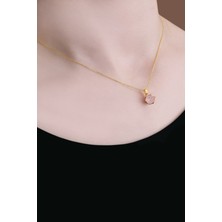 Safa Gümüş 925 Ayar Açık Pembe Flora Lotus Gümüş Kolye
