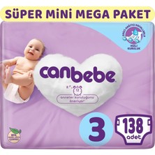 Canbebe Bebek Bezi Beden 3 4 - 9 kg Midi 138 Adet Süper Mini Mega Paket 6'lı Set
