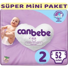 Canbebe Bebek Bezi Beden 2 3 - 6 kg Mini 52 Adet Süper Mini Paket 2'li Set