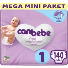 Canbebe Bebek Bezi Beden 1 2 - 5 kg Yeni Doğan 140 Adet Mega Mini Paket 5'li Set