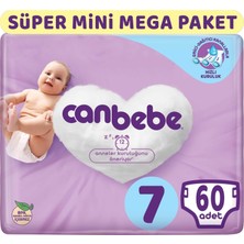 Canbebe Bebek Bezi Beden 7 17+ kg Xx Large 60 Adet Süper Mini Mega Paket 6'lı Set
