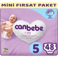 Canbebe Bebek Bezi Beden:5 (11-18Kg) Junior 48 Adet Mini Fırsat Pk