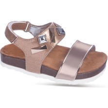 502 N 7104 26-30 Suni Deri Sandalet Altın