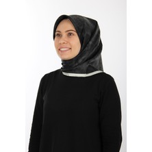 Siyah Aker Ipek Krep Saten Eşarp 7208701-312