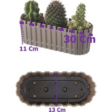 Bimbambom 30 cm Renkli Akasya Saksı 4 Adet, Çit Saksı, Balkon Saksı