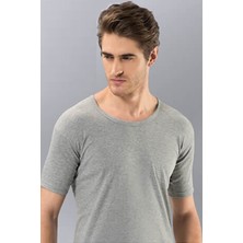 Erkek Gri Ribana Açık Yaka Fanila