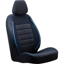 SM OTO KILIF GOF Serisi Fiat Tofaş Doğan Ön Arka Takım Koltuk Kılıfı Gof Siyah-Mavi