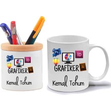 Nil Hediye Grafiker Kupa Bardak ve Kalemlik Hediye Seti