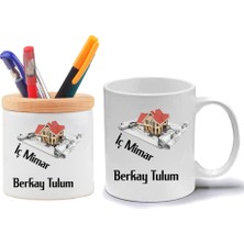 Nil Hediye Iç Mimar Kupa Bardak ve Kalemlik Hediye Seti