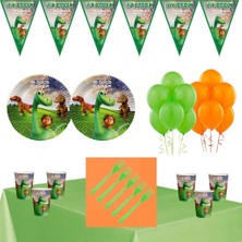 Parti Furyası Dinozor Yavru  Doğum Günü Parti Seti Ekonomik Süsler 24 Kişilik