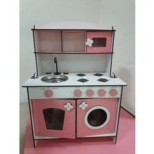 Bahadır Grup Montessori Eğitici Ahşap Oyuncak Mutfak 6mm Pembe