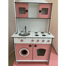 Bahadır Grup Montessori Eğitici Ahşap Oyuncak Mutfak 6mm Pembe