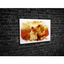 Tablo 360 Aslan & Dişi Aslan  Kanvas Tablo