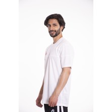 Lotto T-Shirt Erkek Beyaz/kırmızı-Lucca Tee Pl