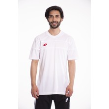 Lotto T-Shirt Erkek Beyaz/kırmızı-Lucca Tee Pl