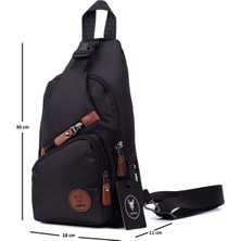 Kindfox Imperteks Kumaş Portatif Çapraz Çanta | USB ve Kulaklık Girişli Çapraz Sırt Çanta | Bodybag