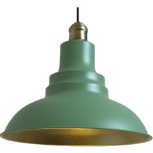 Rys Tasarım Rys Retro Metal Mat Su Yeşili Eskitme Duylu Dekoratif Rustik Metal Sarkıt Avize Çap:30 cm