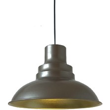 Rys Tasarım Rys Retro Metal Sedefli Kahve Dekoratif Rustik Metal Sarkıt Avize Çap:30 cm