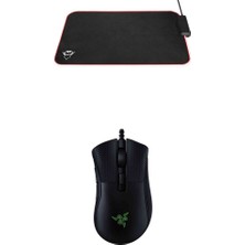 Razer Deathadder V2 Mini Chroma Rgb Gaming Mouse + Trust Gxt 765 Glide-Flex Rgb Mouse Pad With USB Hub