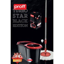 proff Quantum Turbo Black Mop Mıcrofiber Temizlik Seti Döner Başlıklı