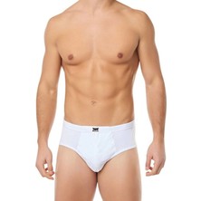 Tutku Erkek 6'lı Paket Beyaz Penye Slip Kom
